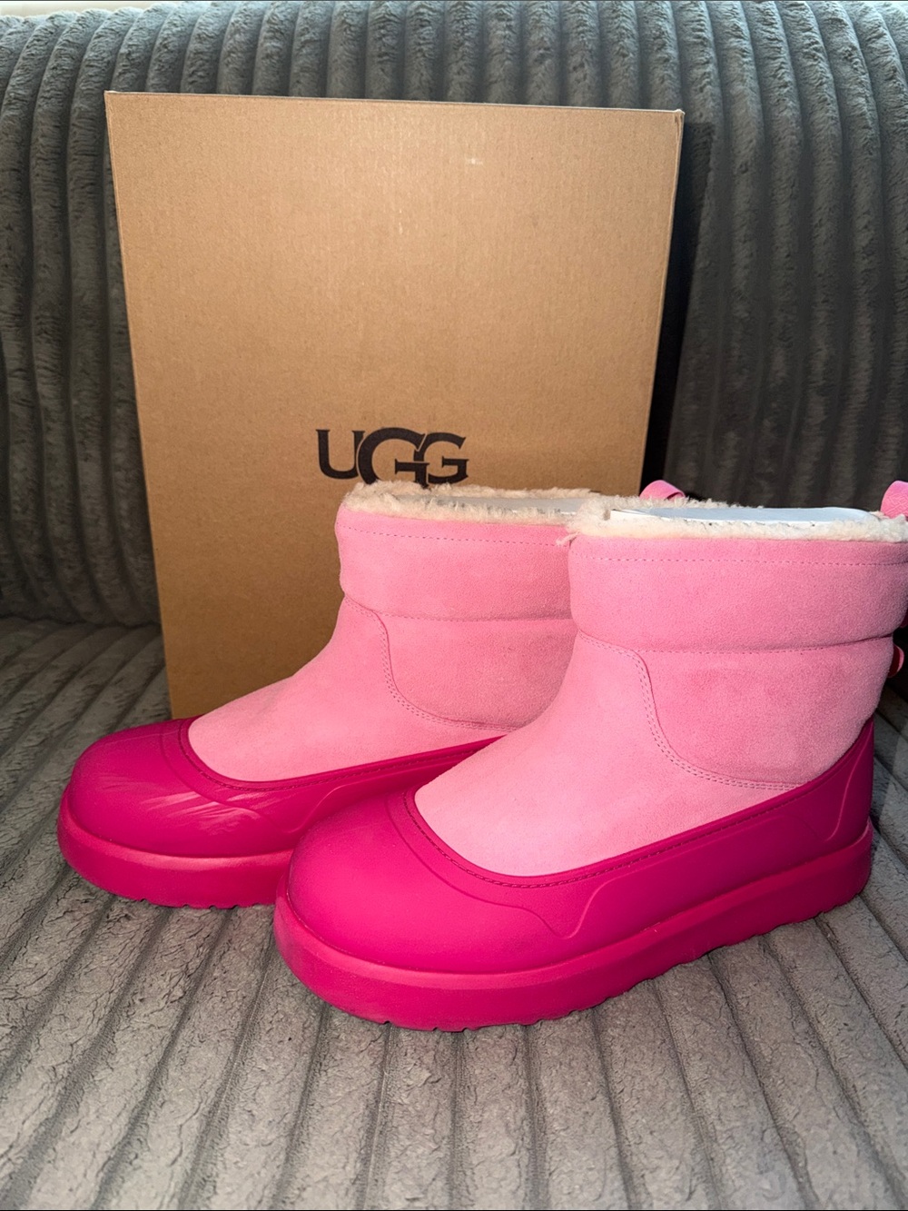 UGG Kids Pink & Fuchsia Waterproof Boots